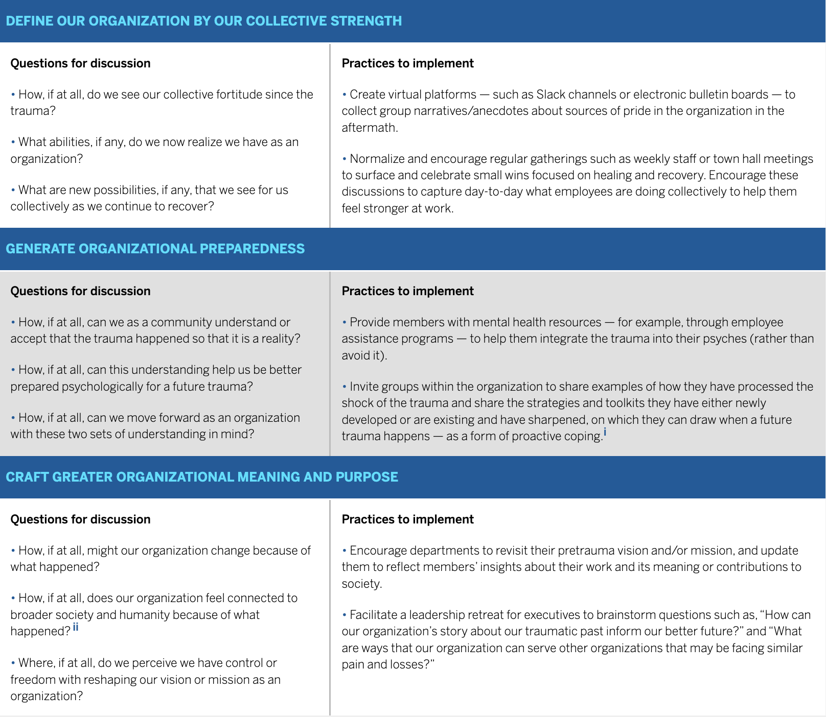 Engaging the Organization in Post-Traumatic Growth